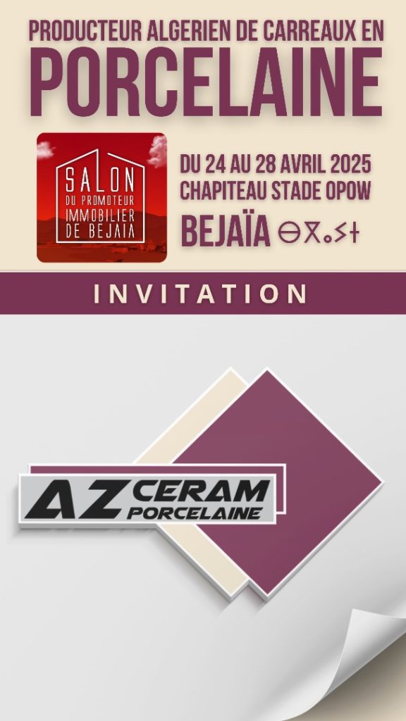 La participation d’AZCeram à la 7ᵉ édition du Salon du promoteur immobilier s’est tenue du 24 au 28 avril 2025 à Béjaïa.